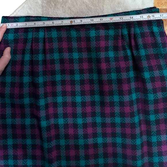 Pendleton VTG 80’s womens wool plaid lined blue and fuschia skirt size 16 - Picture 5 of 7